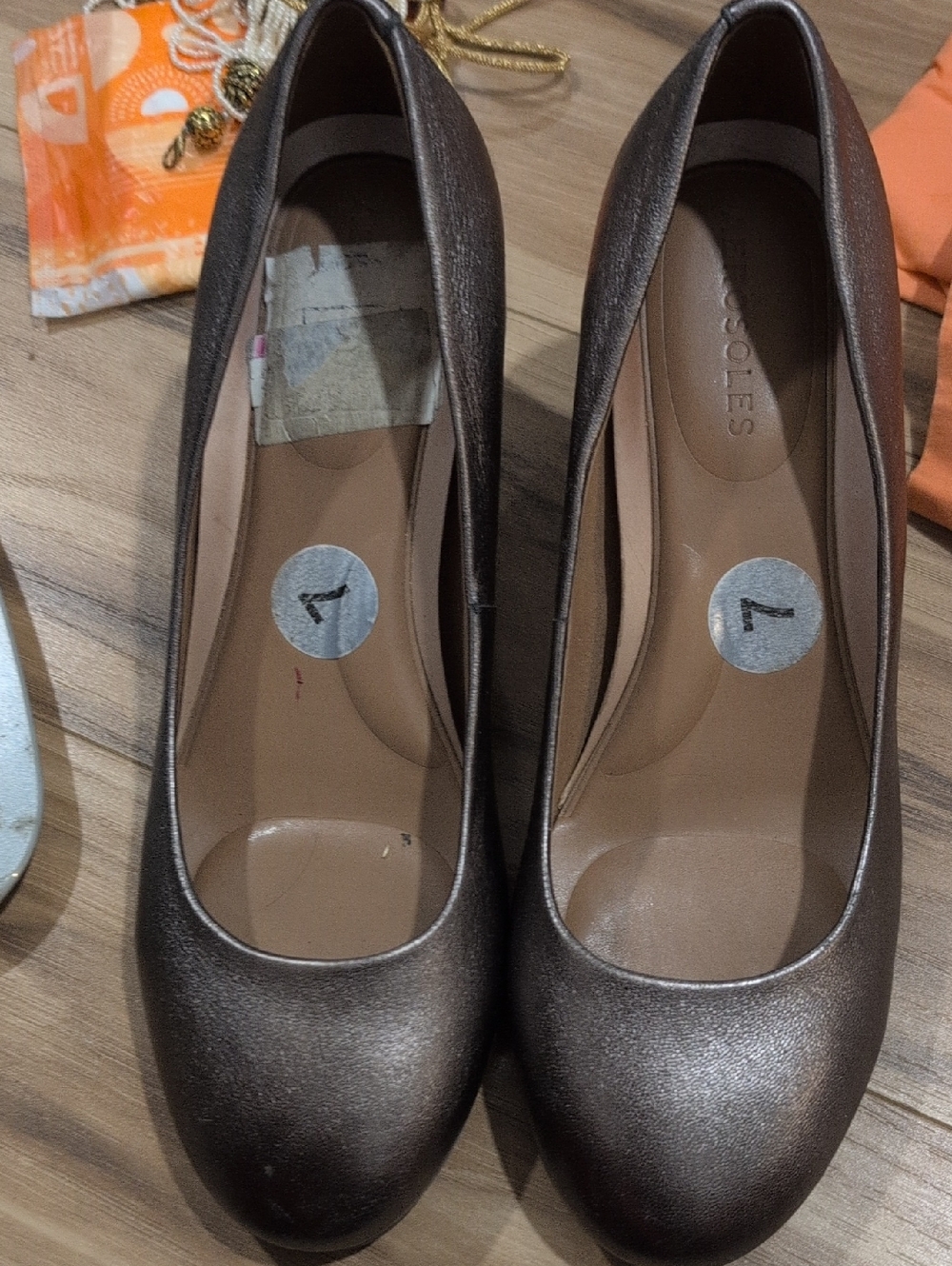 Cole Haan Metallic Bronze Round-Toe Pumps